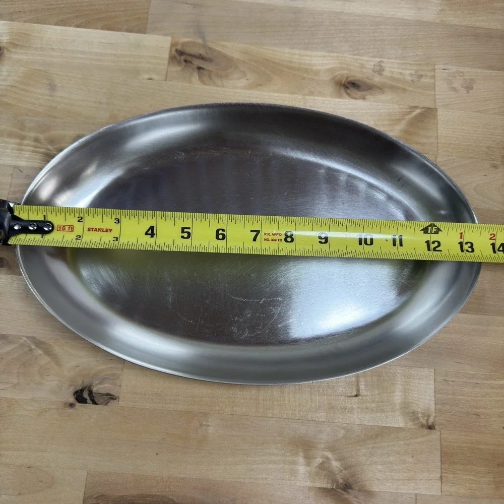 Scavullo Legion Utensils Copper Oval Heavy Skillet Fish Pan 13.5